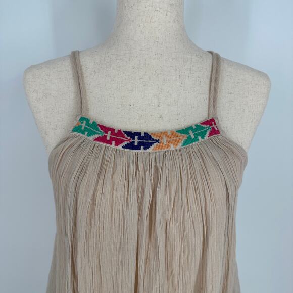 Free People Embroidered High Low Boho Racerback Pocket Dress Womens XS - Picture 4 of 12